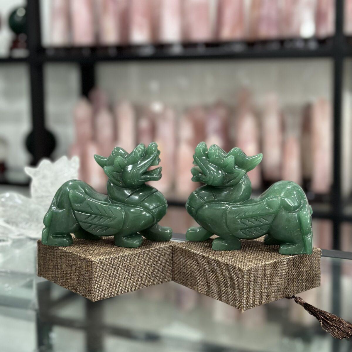 Tỳ Hưu phong thủy Đá Thạch Anh Xanh