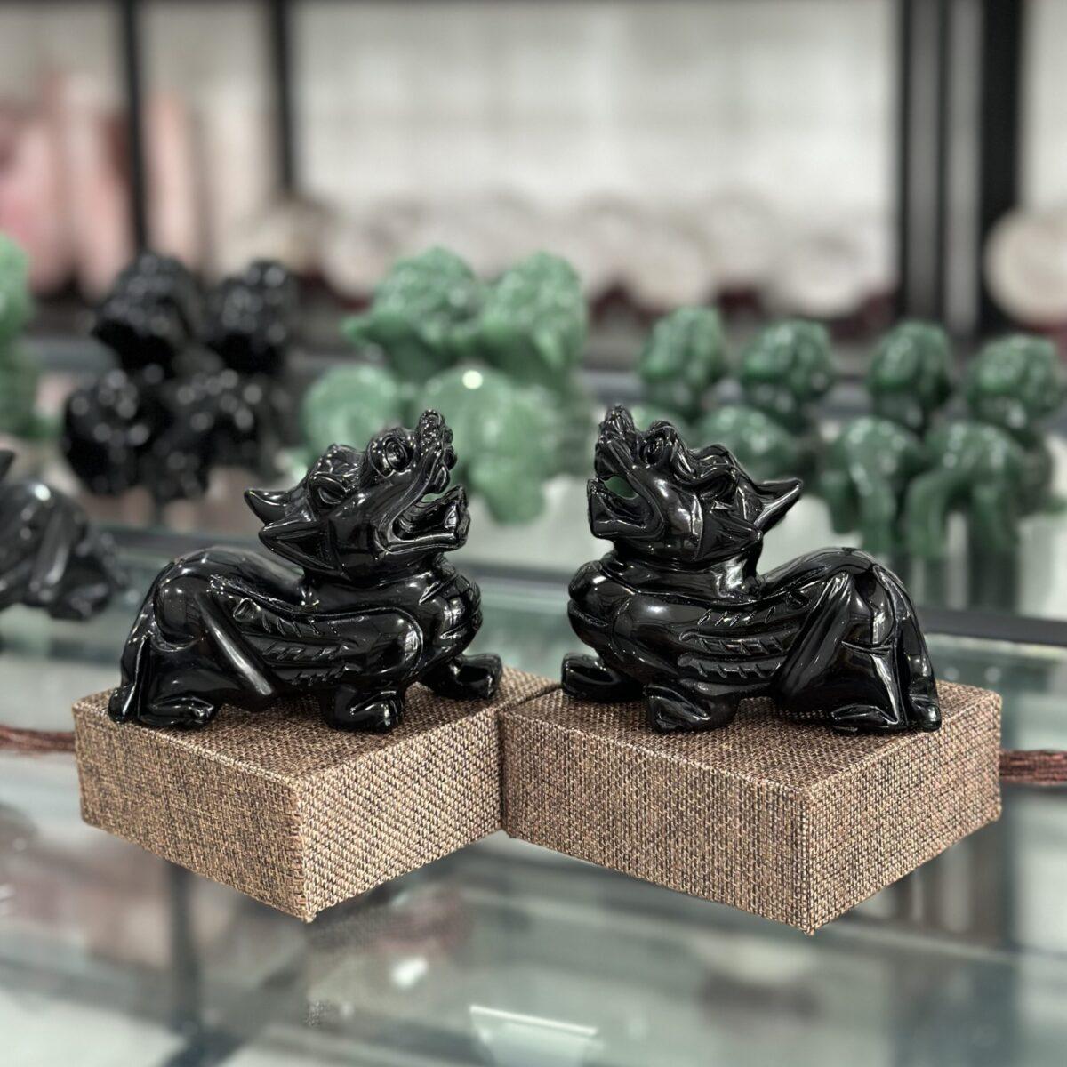 Tỳ Hưu Phong Thủy Đá Thạch Anh Đen