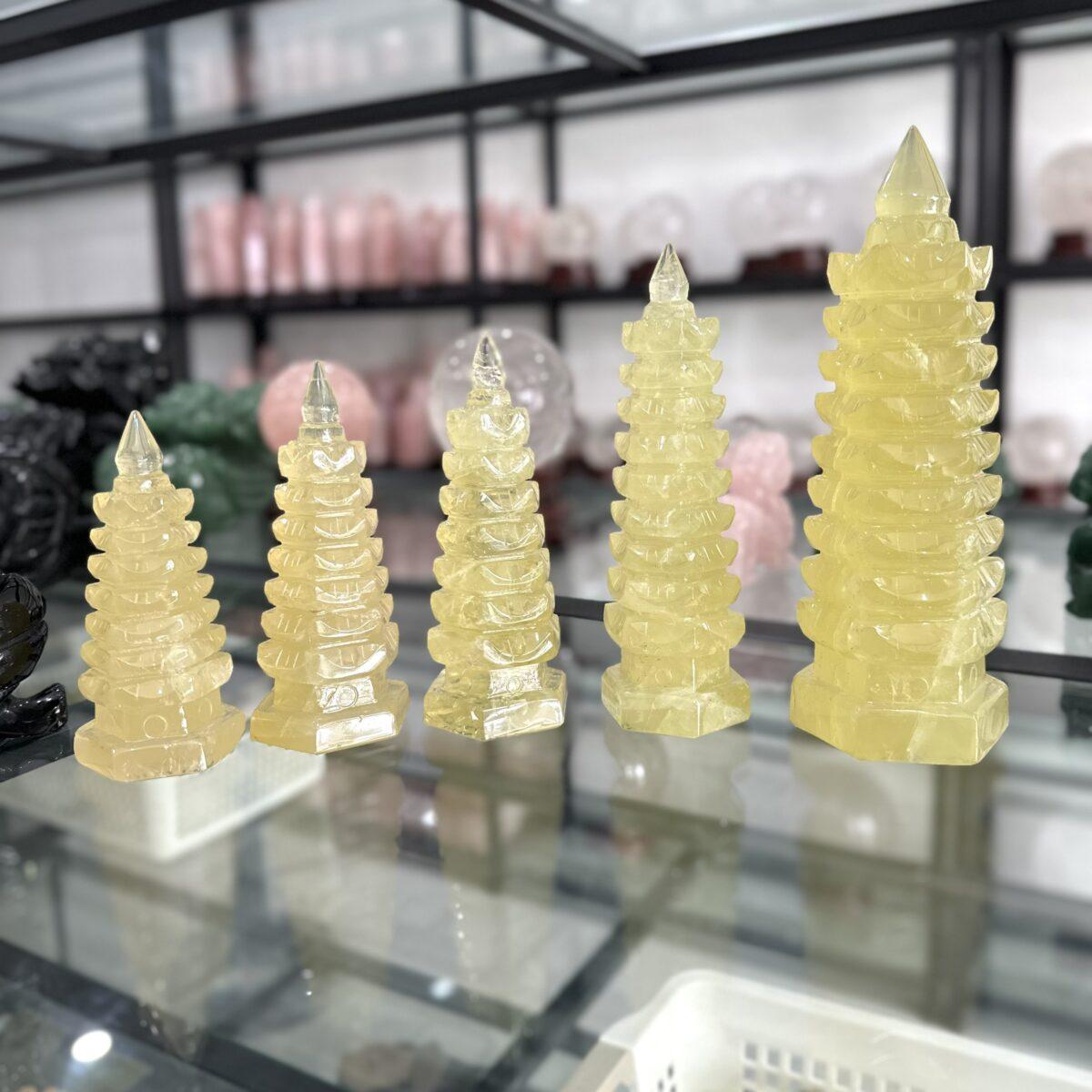 tháp văn xương đá thạch anh vàng