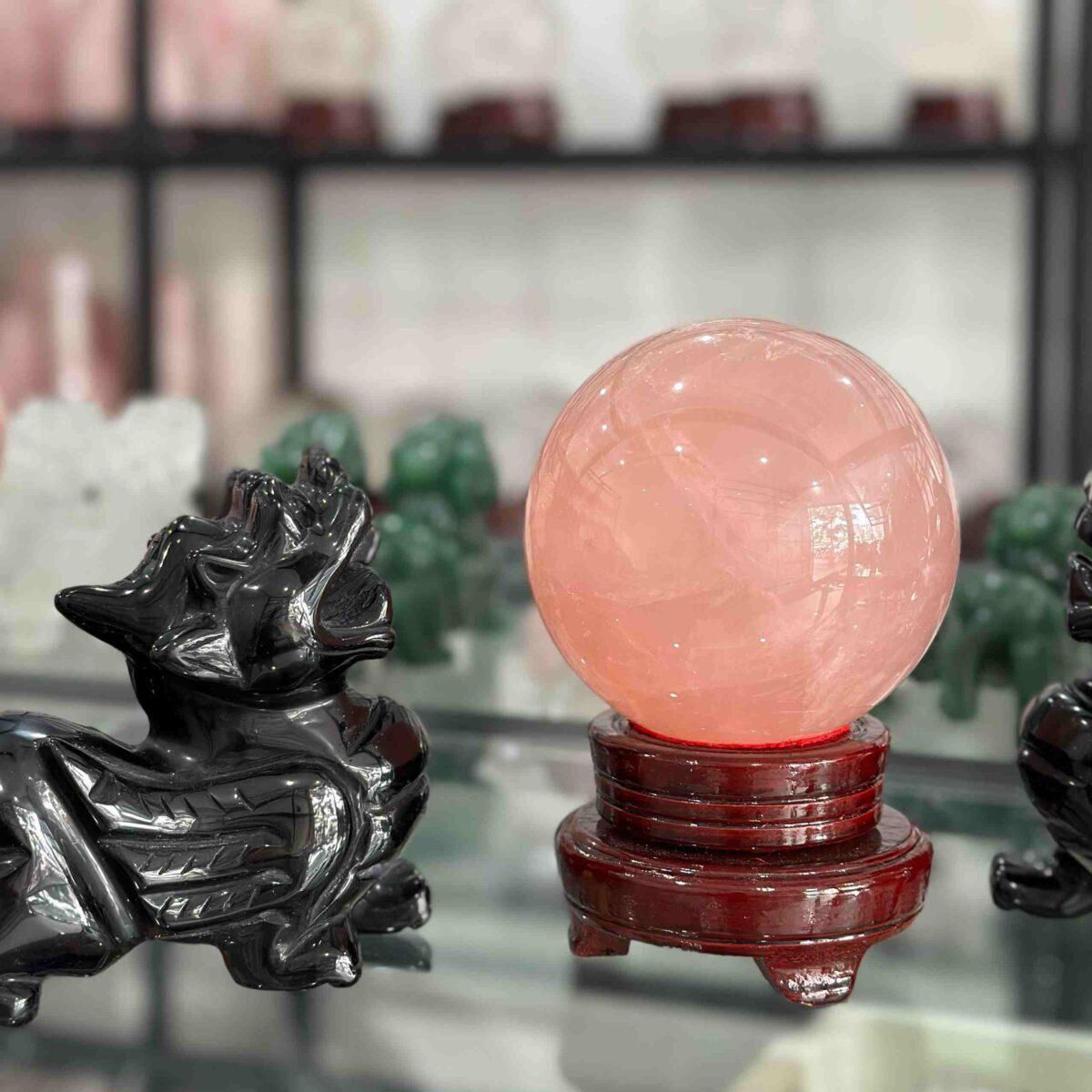 QUẢ CẦU ĐÁ THẠCH ANH HỒNG